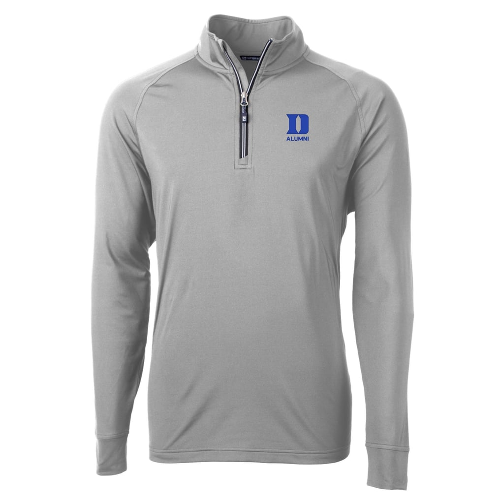 Duke Blue Devils Cutter & Buck Adapt Eco Knit Stretch Recycled Raglan DryTec Quarter-Zip Top - Gray