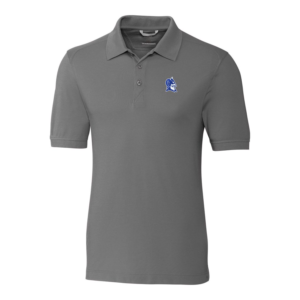 Duke Blue Devils Cutter & Buck Advantage Eco Pique Tri-Blend Polo - Gray