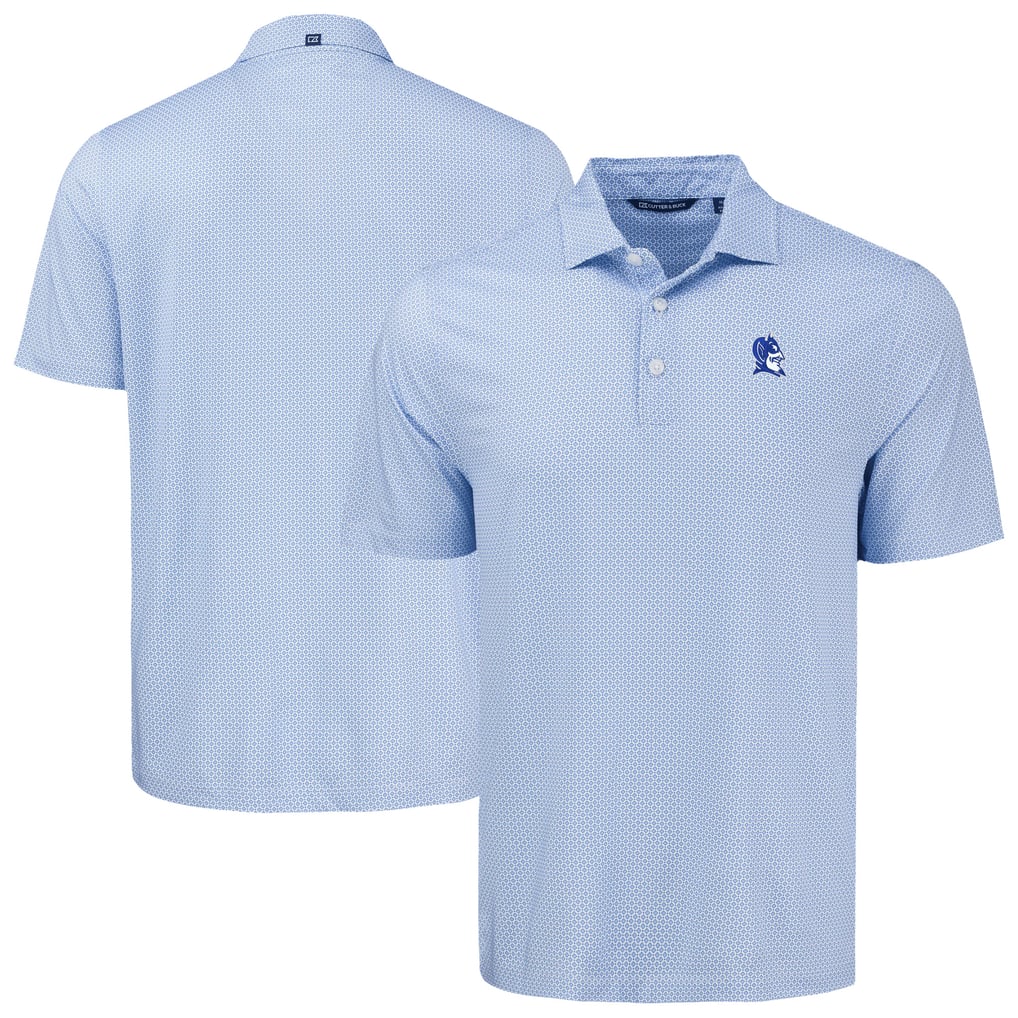  Duke Blue Devils Cutter & Buck Pike Eco Diamond Dot Print Recycled Polo - Royal