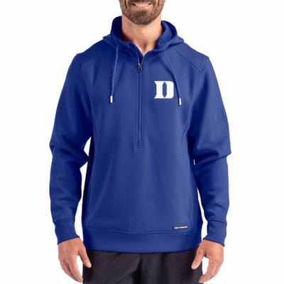  Duke Blue Devils Cutter & Buck Roam Recycled Buttery Soft Knit Half-Zip Hoodie - Royal