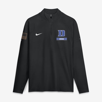 Duke Blue Devils Nike 2026 Military Appreciation Stride Raglan Dri-FIT Half-Zip Pullover - Black
