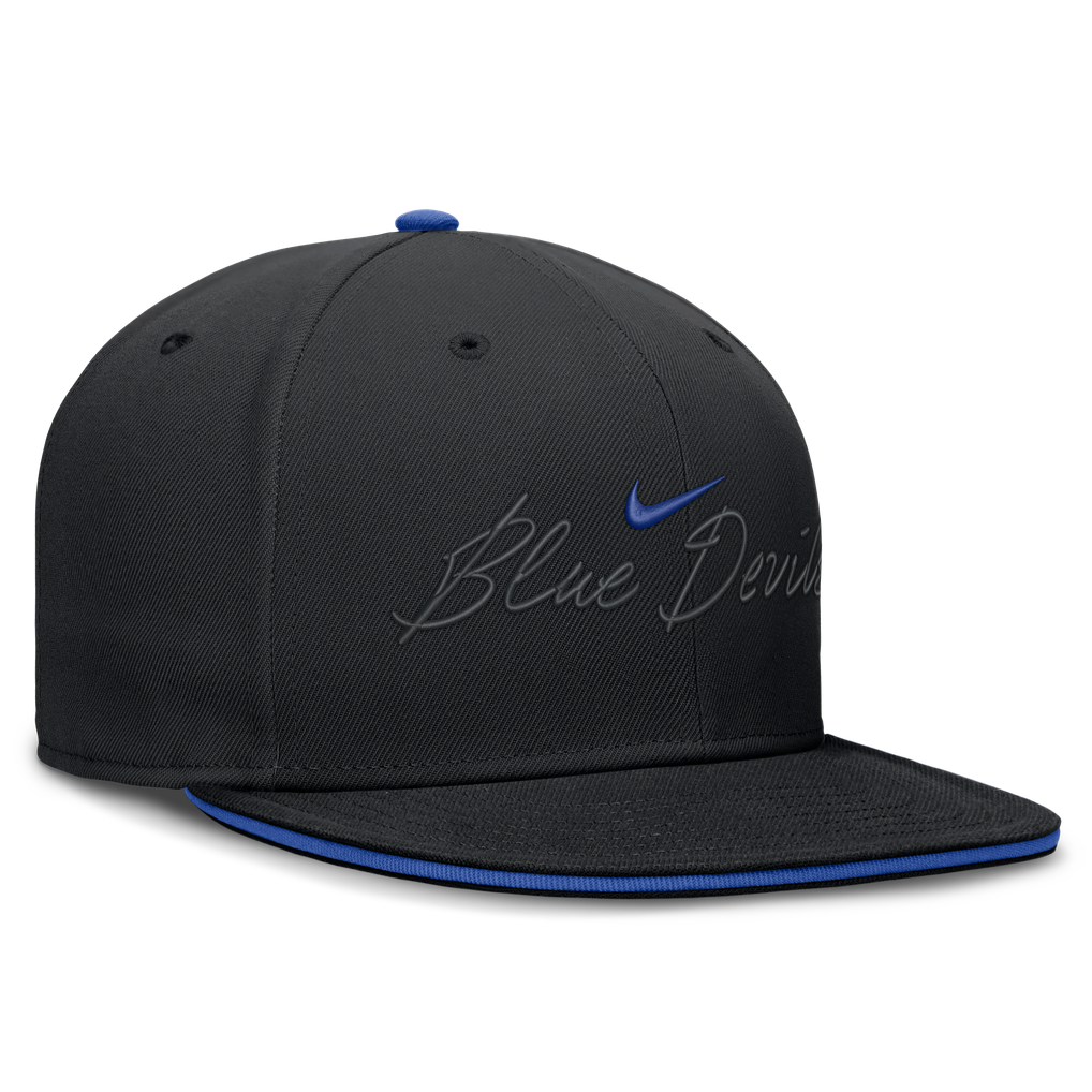 Duke Blue Devils Nike Dri-FIT Primetime Script Fitted Hat - Black