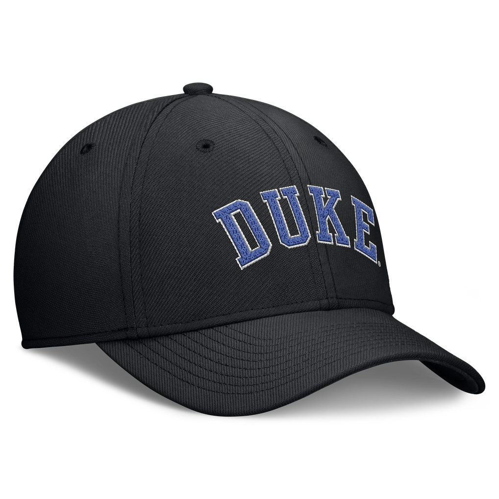 Nike Duke Blue Devils Black Letter Rise SwooshFlex Dri-FIT Hat