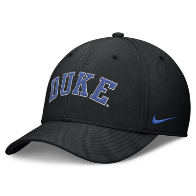 Duke Blue Devils Nike Letter Rise SwooshFlex Dri-FIT Hat - Black