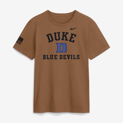 Duke Blue Devils Nike 2026 Military Appreciation Sideline Dri-FIT T-Shirt - Brown