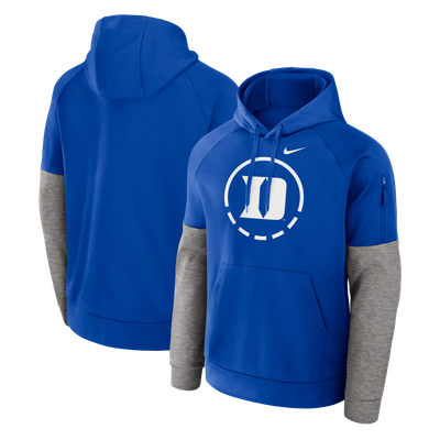  Duke Blue Devils Nike Primetime Basketball Therma-FIT Raglan Fleece Hoodie - Royal