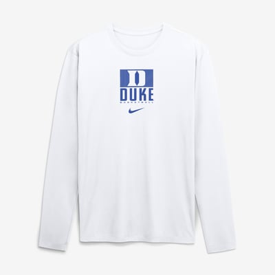  Duke Blue Devils Nike Courtside Legend Dri-FIT Long Sleeve T-Shirt - White