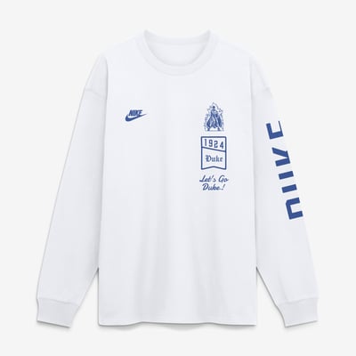  Duke Blue Devils Nike Max 90 Legacy Multi Graphic Long Sleeve T-Shirt - White