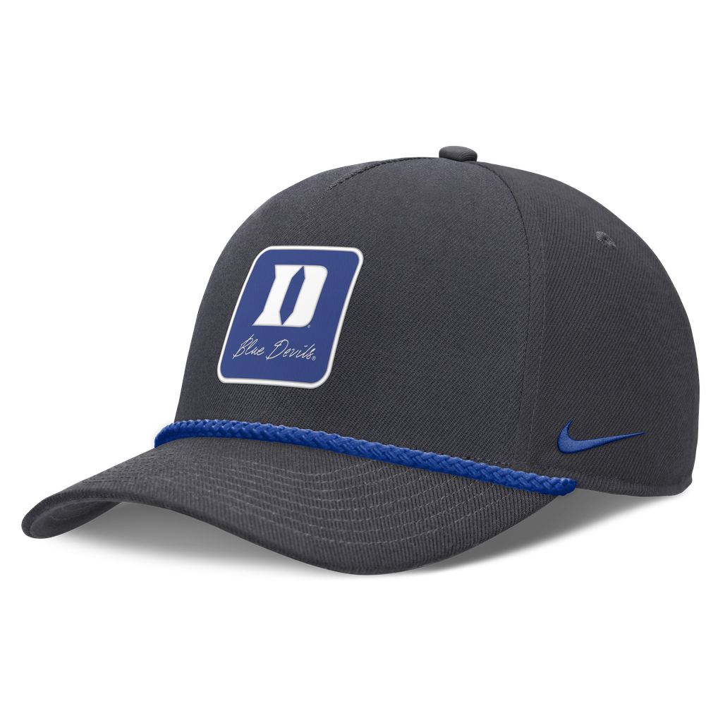 Duke Blue Devils Nike Unisex Script Rope Rise Adjustable Hat - Anthracite
