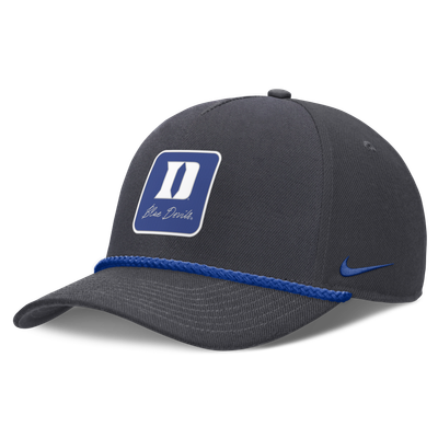 Duke Blue Devils Nike Unisex Script Rope Rise Adjustable Hat - Anthracite