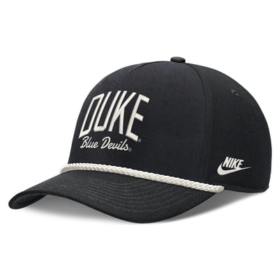 Duke Blue Devils Nike Unisex Letter Rope Rise Adjustable Hat - Black