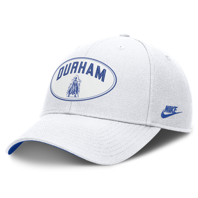  Duke Blue Devils Nike Unisex Legacy Letter & Location Rise Adjustable Hat - Off White