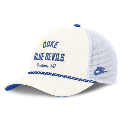 Duke Blue Devils Nike Unisex Mascot Rope Trucker Adjustable Hat - White