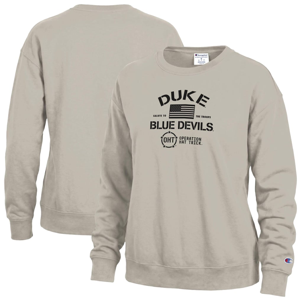 Duke Blue Devils Champion Women's Operation Hat Trick Powerblend Sweatshirt - Tan