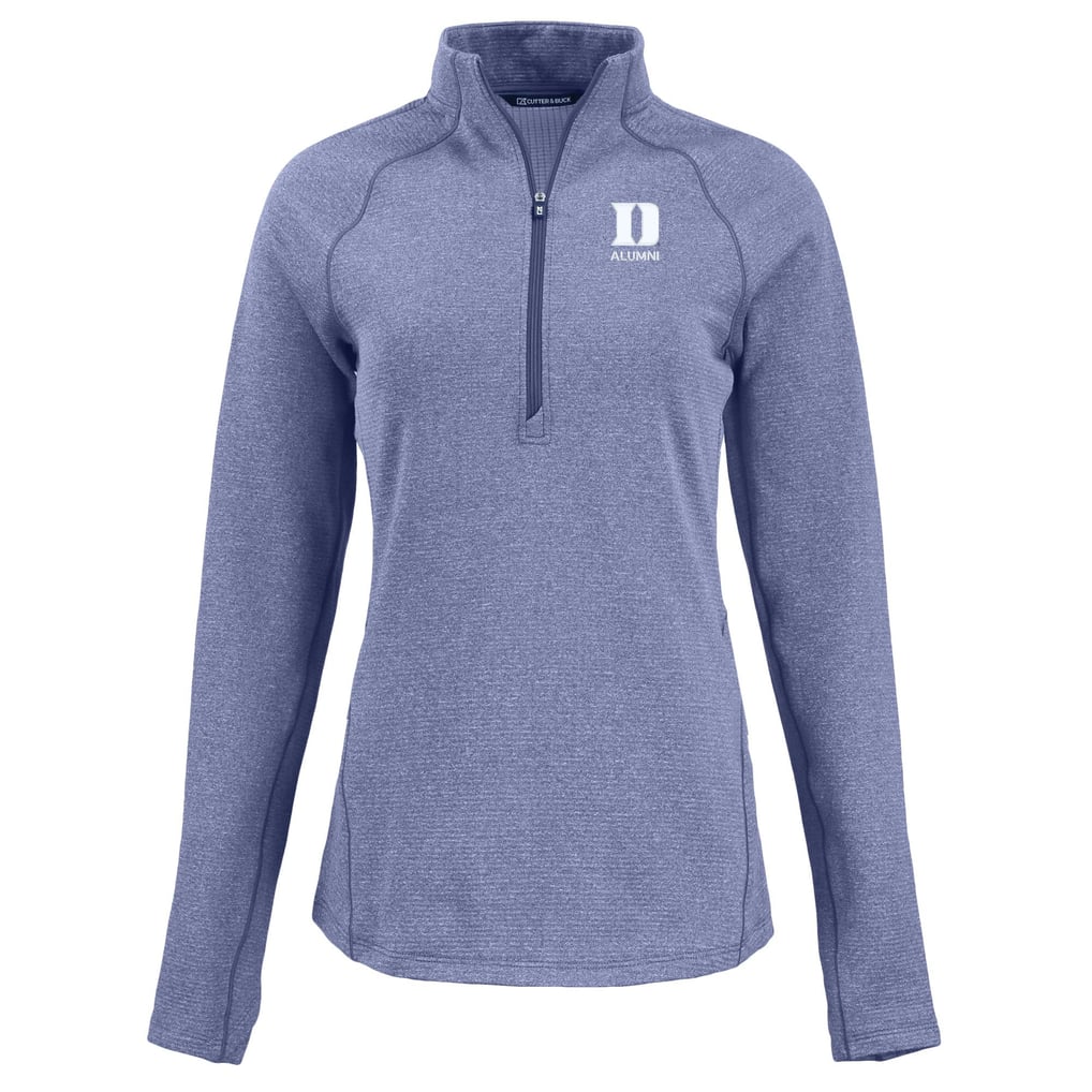 Cutter & Buck Duke Blue Devils Women's Peshastin Eco Fleece Recycled Half-Zip Tri-Blend Jacket - Heather Blue