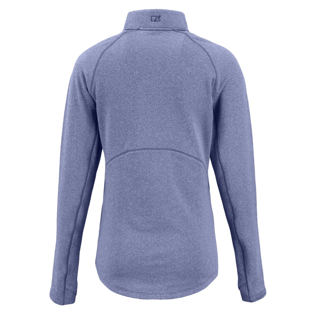 Cutter & Buck Duke Blue Devils Women's Peshastin Eco Fleece Recycled Half-Zip Tri-Blend Jacket - Heather Blue