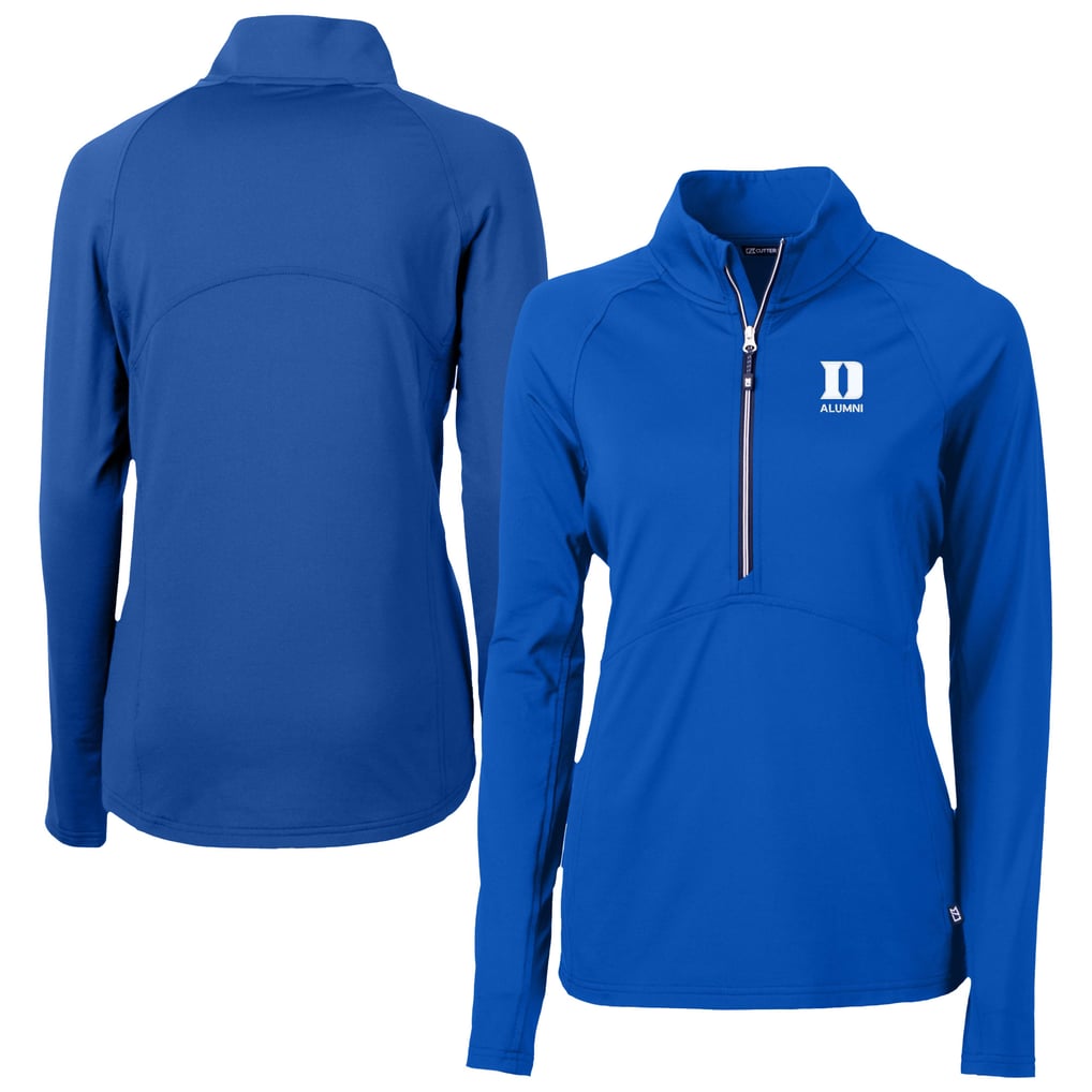 Duke Blue Devils Cutter & Buck Women's DryTec Adapt Eco Knit Stretch Recycled Raglan Half-Zip Top - Royal