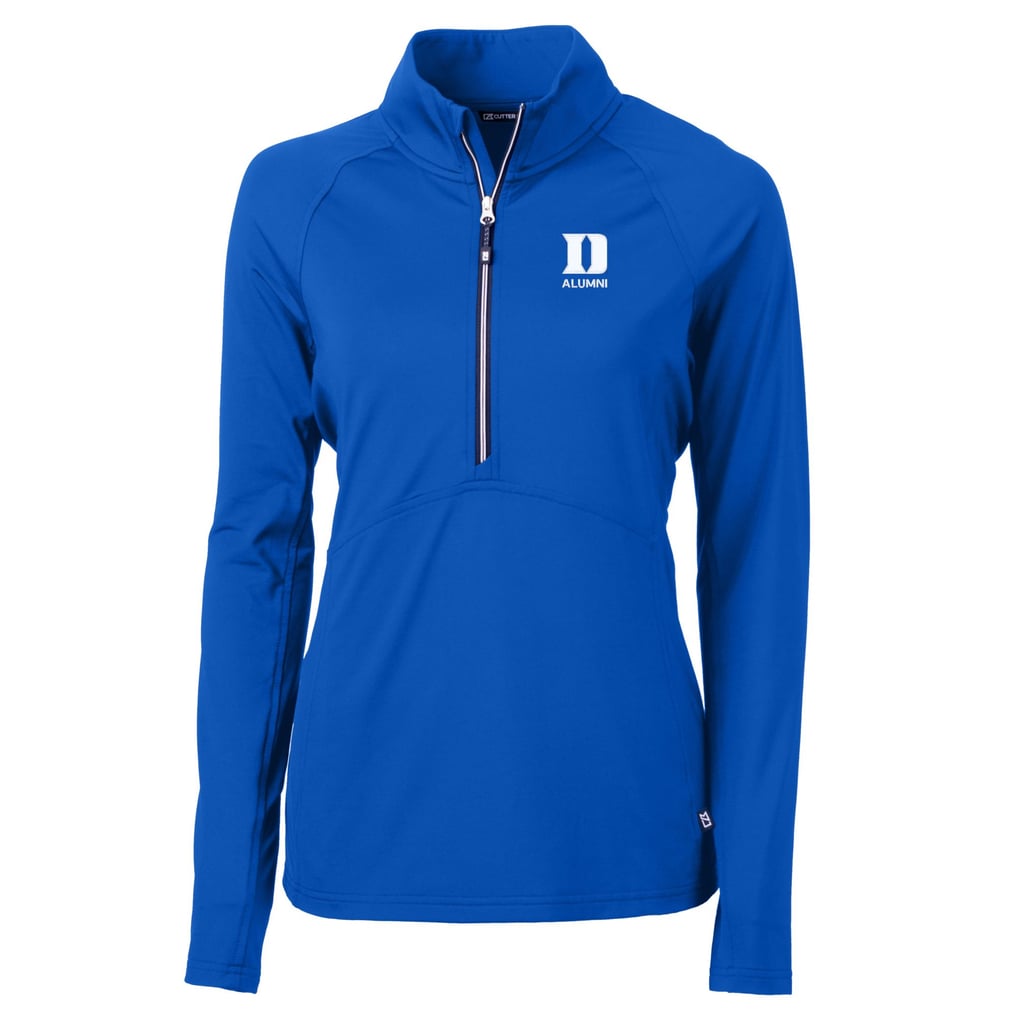Duke Blue Devils Cutter & Buck Women's DryTec Adapt Eco Knit Stretch Recycled Raglan Half-Zip Top - Royal