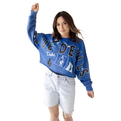 Duke Blue Devils Gameday Social Women's Patch Phipps Sweatshirt - Royal
