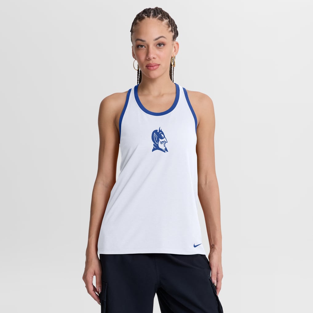  Duke Blue Devils Nike Women's Reversible Racerback Tank Top - White
