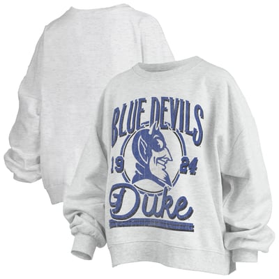 Duke Blue Devils Pressbox Women's Oversized Bravo Melange Janise Sweatshirt - Heather Gray