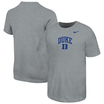  Duke Blue Devils Nike Youth Arched Name Drop T-Shirt - Heather Gray