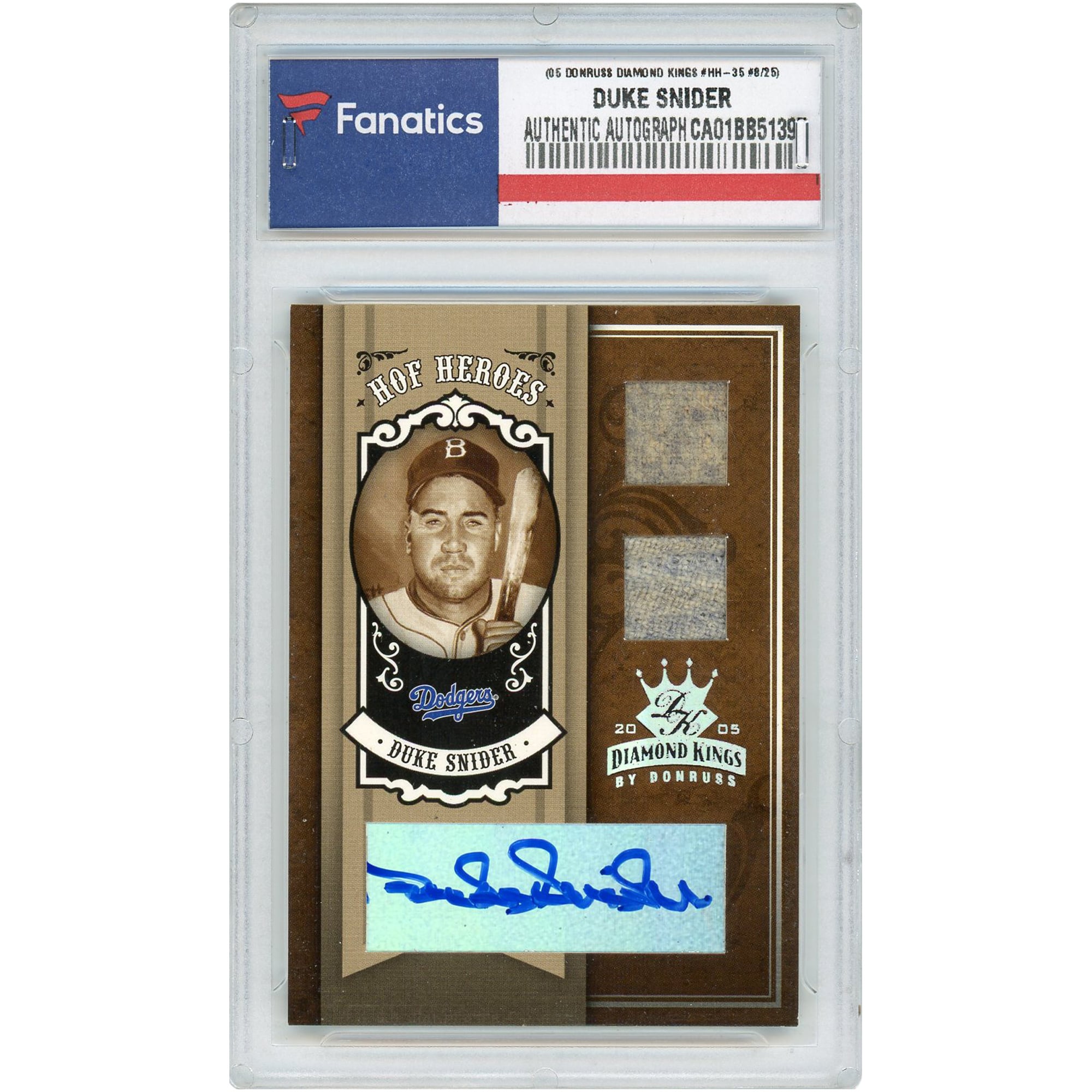 Autographed Brooklyn Dodgers Duke Snider 2005 Donruss Diamond Kings ...
