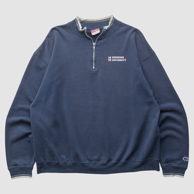 Duquesne Dukes Champion 2000s 1/4 Zip Sweatshirt - Navy - M by Fanatics Real Vintage