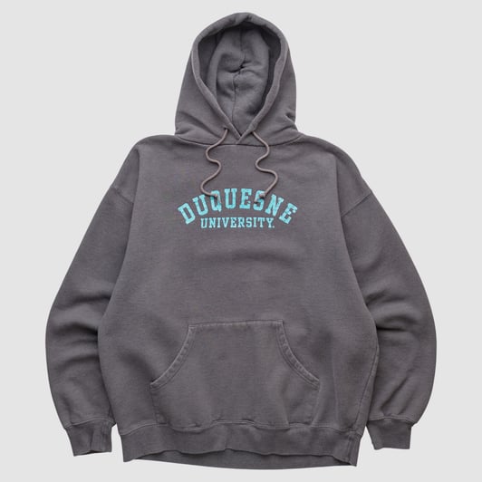 Duquesne Dukes Jansport 2000s Hooded Pullover Sweatshirt - Charcoal - L by Fanatics Real Vintage