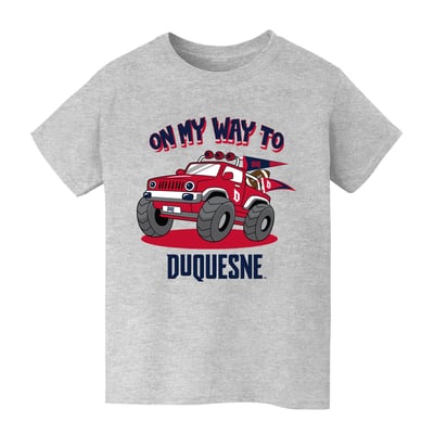 Duquesne Dukes Vive La Fete Youth On My Way T-Shirt - Gray