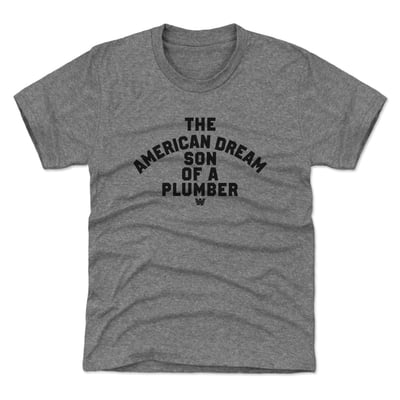 Dusty Rhodes 500 Level Youth Son of a Plumber T-Shirt - Gray