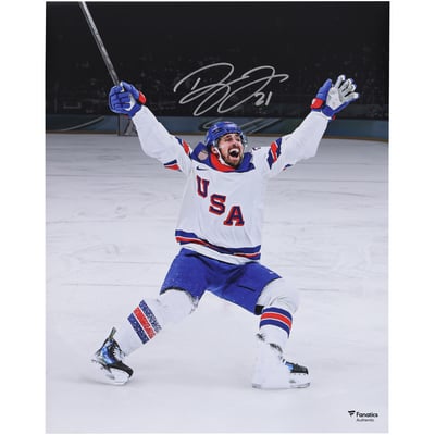 Dylan Larkin Team USA Autographed Fanatics Authentic 16" x 20" 2026 Winter Olympics Gold Medal Winner Photograph 