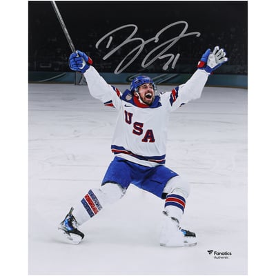Dylan Larkin Team USA Autographed Fanatics Authentic 8" x 10" 2026 Winter Olympics Gold Medal Winner Photograph 