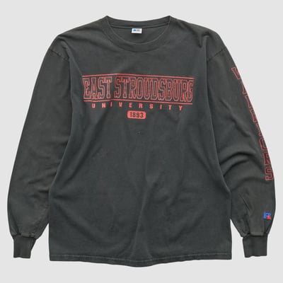 East Stroudsburg Warriors Russell 2000s Long Sleeve T-shirt - Black - S by Fanatics Real Vintage