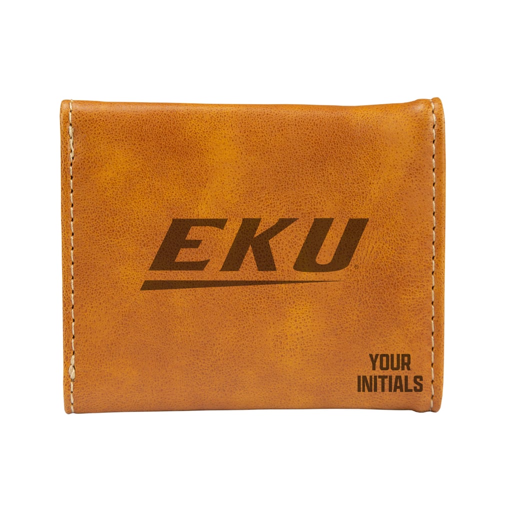 Eastern Kentucky Colonels Personalized Trifold Wallet - Brown