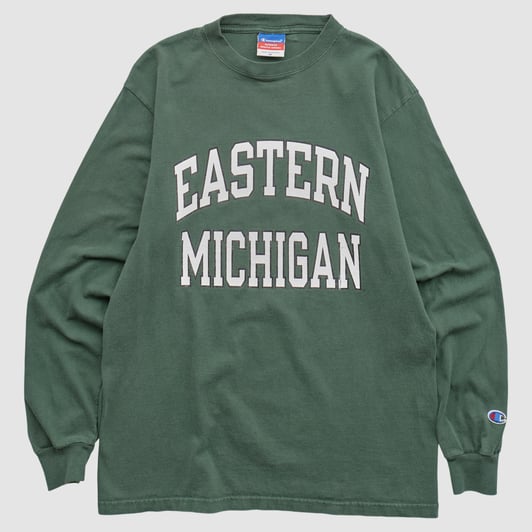 Eastern Michigan Eagles Champion 2000s Long Sleeve T-shirt - Green - S by Fanatics Real Vintage