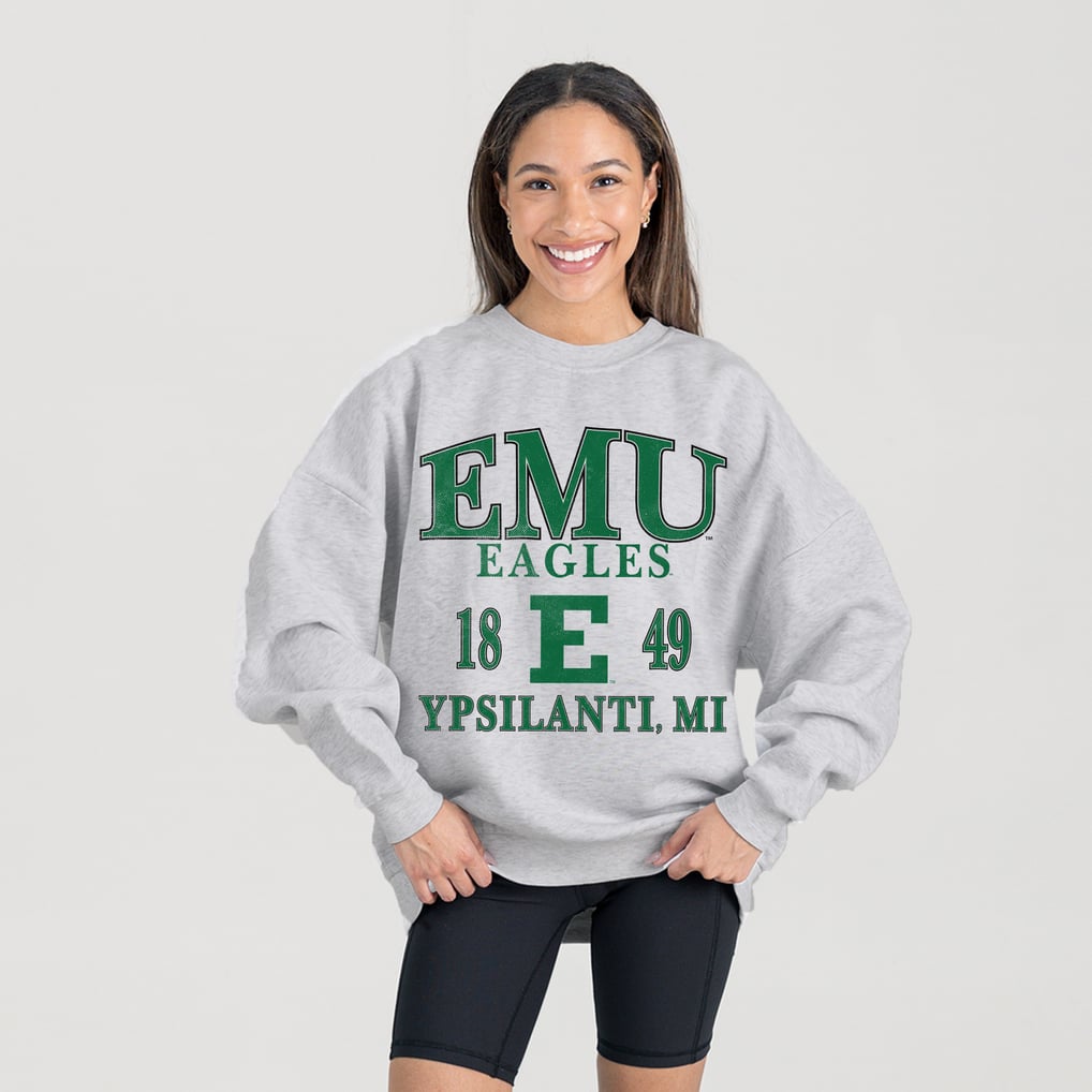 Eastern Michigan Eagles Gameday Couture Women’s Premium Fleece Pullover Sweatshirt — Ash