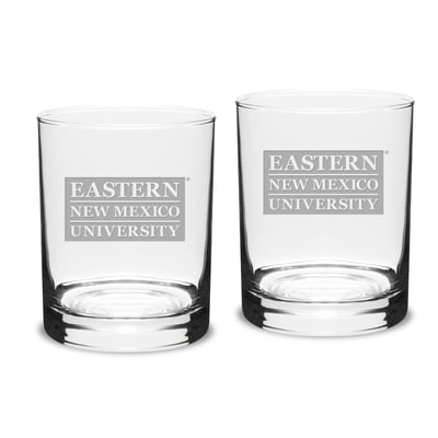Eastern New Mexico Greyhounds 14oz. 2-Piece Classic Double Old-Fashioned Glass Set