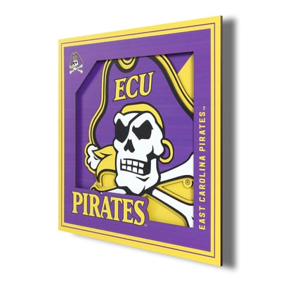 ECU Pirates 12" x 12" 3D Logo Wall Art