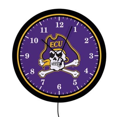 ECU Pirates 18" Lighted Round LED Wall Clock
