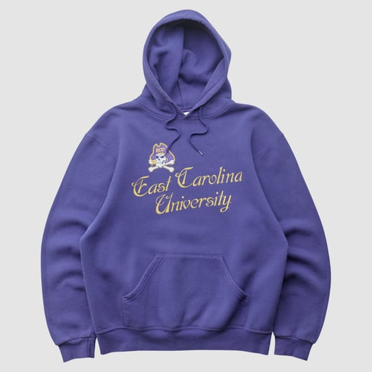 ECU Pirates Soffe 2000s Hooded Pullover Sweatshirt - Purple - S by Fanatics Real Vintage