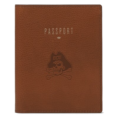  ECU Pirates Fossil Travel RFID Passport Case - Brown