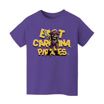 ECU Pirates Vive La Fete Infant Mascot & Name T-Shirt - Purple