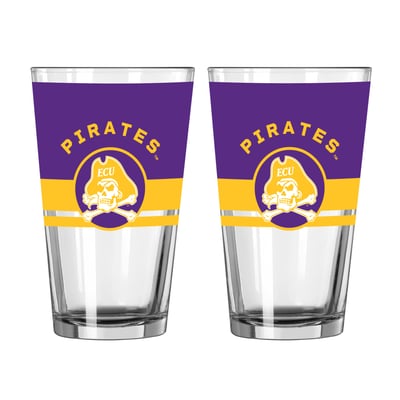 ECU Pirates Logo Brands Two-Piece 16oz. Horizon Pint Glass Set