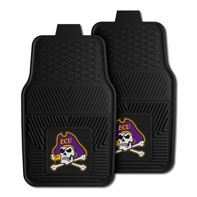 ECU Pirates Logo Brands Two-Piece Vinyl Car Mat Set