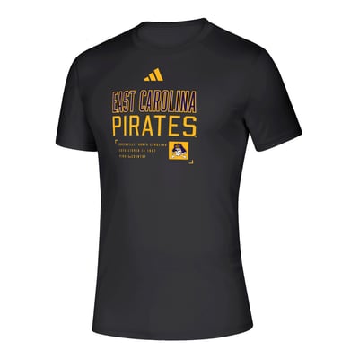 ECU Pirates adidas Pregame T-Shirt - Black