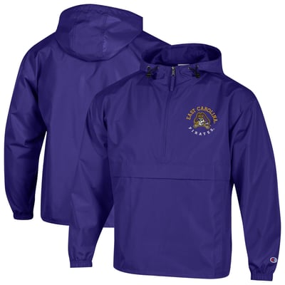  ECU Pirates Champion Embroidered Packable Jacket - Purple