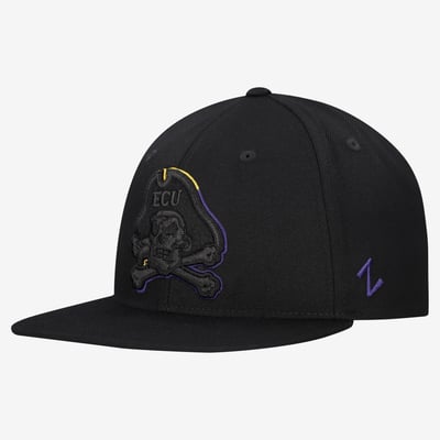  ECU Pirates Zephyr Unisex Slice 3D Z11 Snapback Hat - Black