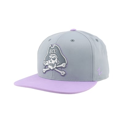  ECU Pirates Zephyr Unisex Pastel Fitted Hat - Gray