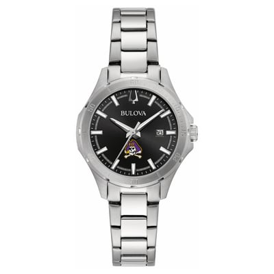 ECU Pirates Bulova Women's Stainless Steel Sport Classic Watch - Black